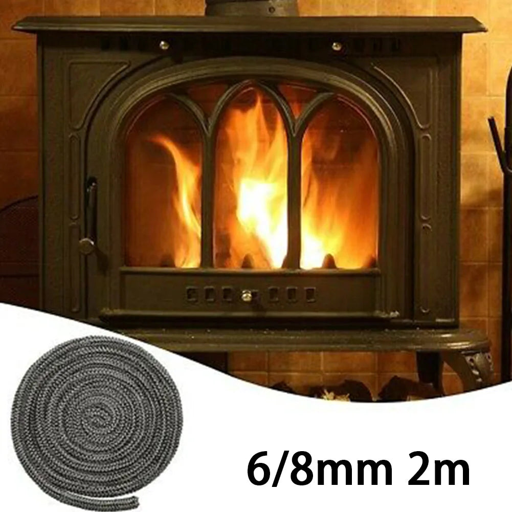 2m Fiberglass Rope Seal Wood Burning Stove Door Self-adhesive