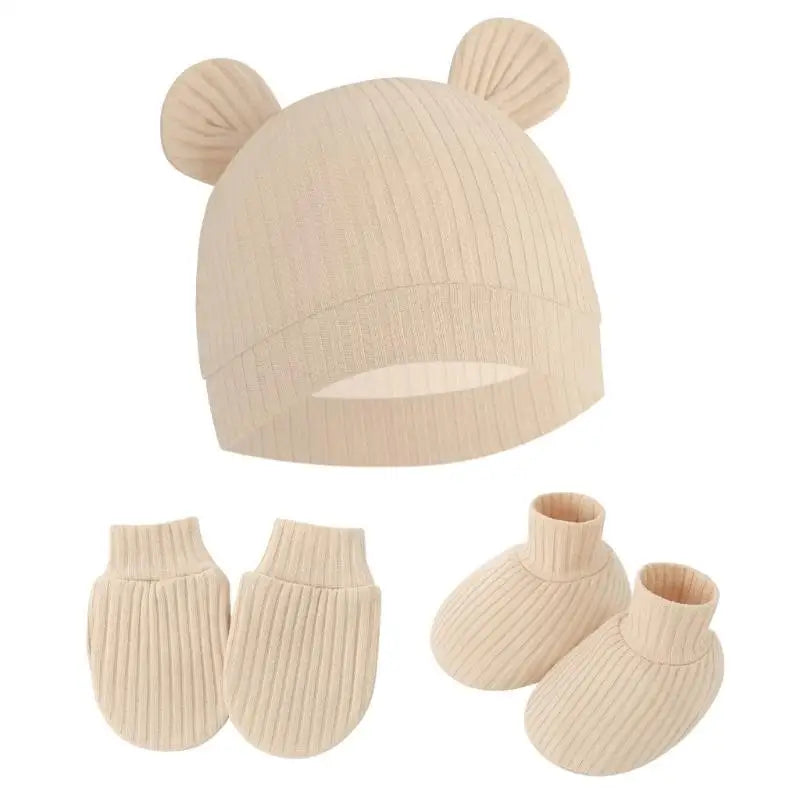 Newborn Baby Hat Mittens & Socks Set | Soft Cotton, 0–12M