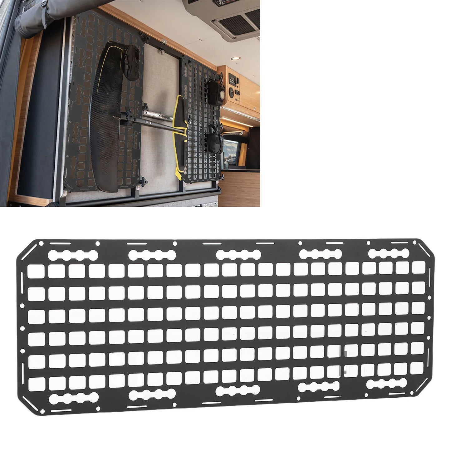 Aluminum Truck Bed MOLLE Panel Rack for L Track | 34.76"