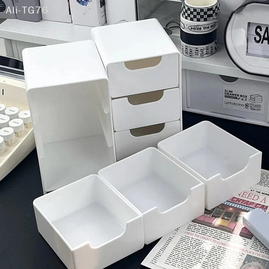 3-Tier Cosmetic Organizer with Drawers | Countertop Storage Box Cosmetic Storage Organizer Peaceful Pleasures Health and Wellness