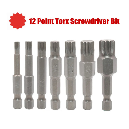12 Point Torx Screwdriver Bit Alloy Steel Magnetic 1 4'' Hex Shank Peaceful Pleasures Health and Wellness Default Title