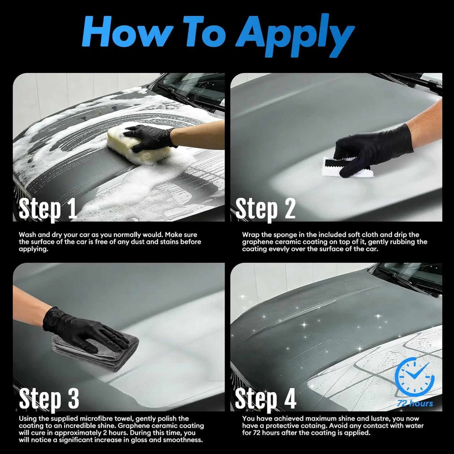 Cars Ceramic Coating 20H Graphene Ceramic Auto Detailing High Gloss Anti Scratch Nano Coat 10 Years Hydrophbic Protection Peaceful Pleasures Health and Wellness