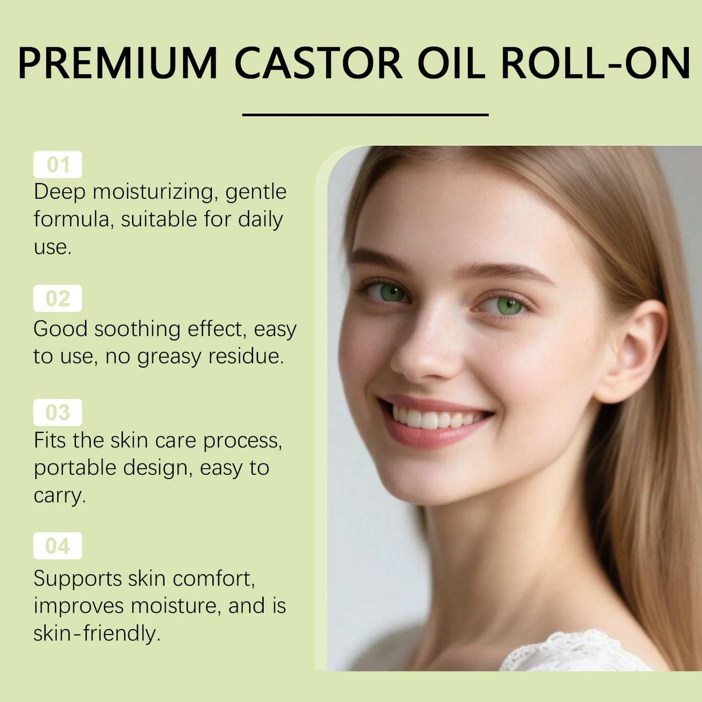 Castor Oil Roll-On | Nourishing Hydrating Skin Moisturizer 30ml