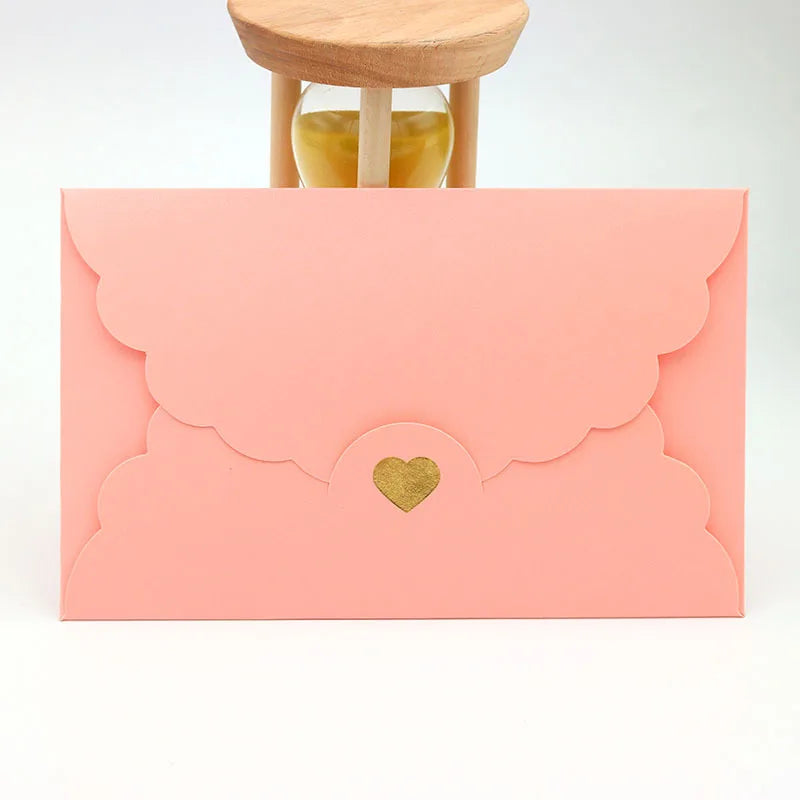 (20 Pieces/Lot) 11*17.5cm Paper Envelope Pearl Kraft Paper Gilding Love Envelope Bank Card VIP Membership Card Package Envelope Peaceful Pleasures Health and Wellness Pink