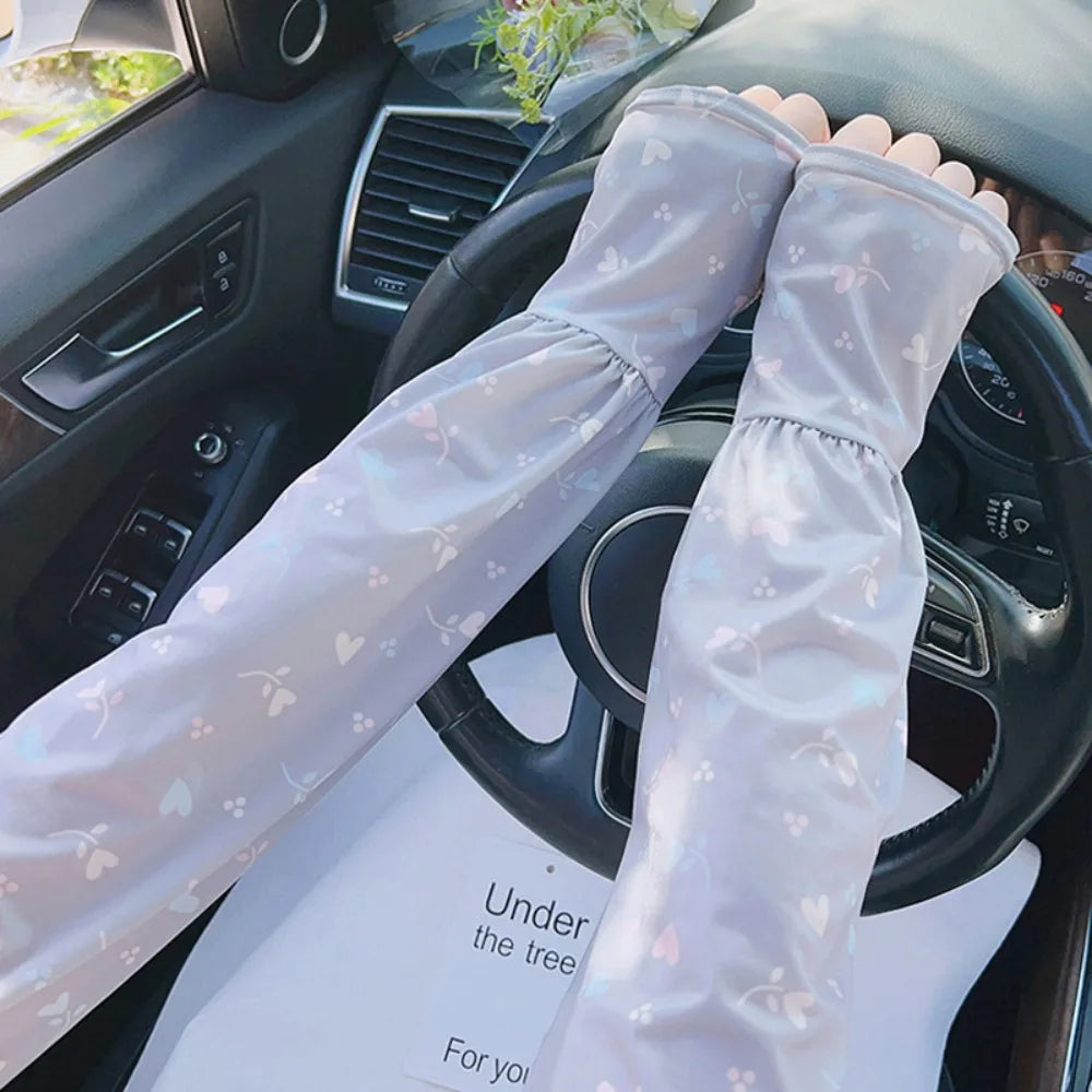 UPF 50+ Ice Silk Cooling Arm Sleeves – UV Sun Protection