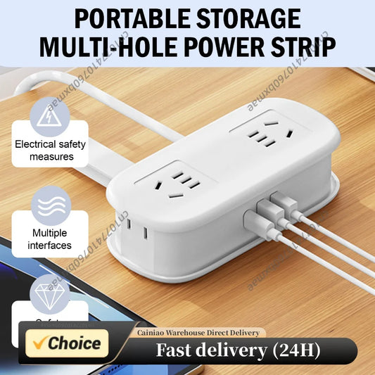 250V-10A Universal Electrical Power Strip With Storage Straps Portable Travel Adapter Fast Charging Station for Home/Travel Peaceful Pleasures Health and Wellness