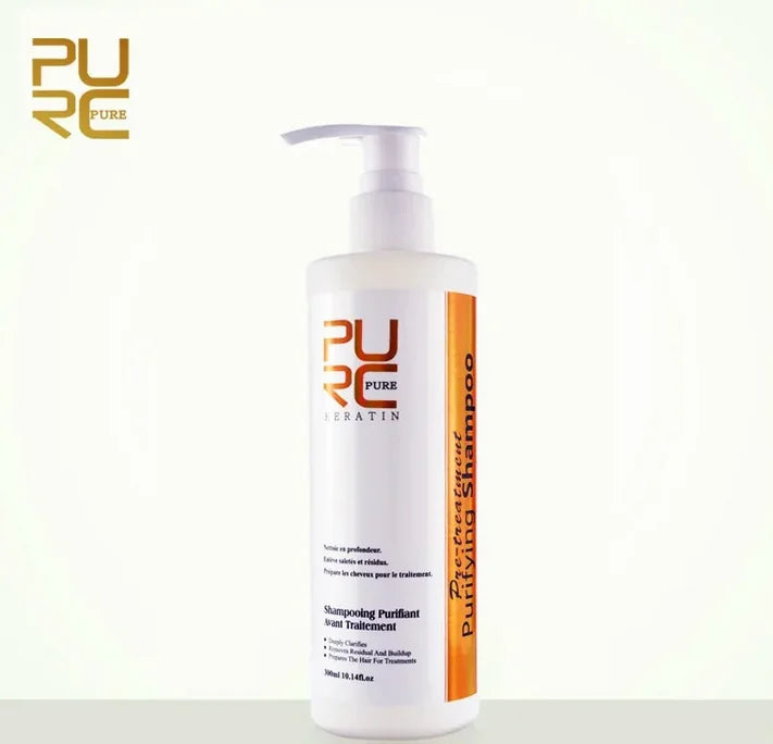PURC Keratin Treatment Shampoo Conditioner Hair Straightening Products Smoothing Repairing Hair Mask Curly Hair Straighten Care Peaceful Pleasures Health and Wellness 300ml Shampoo