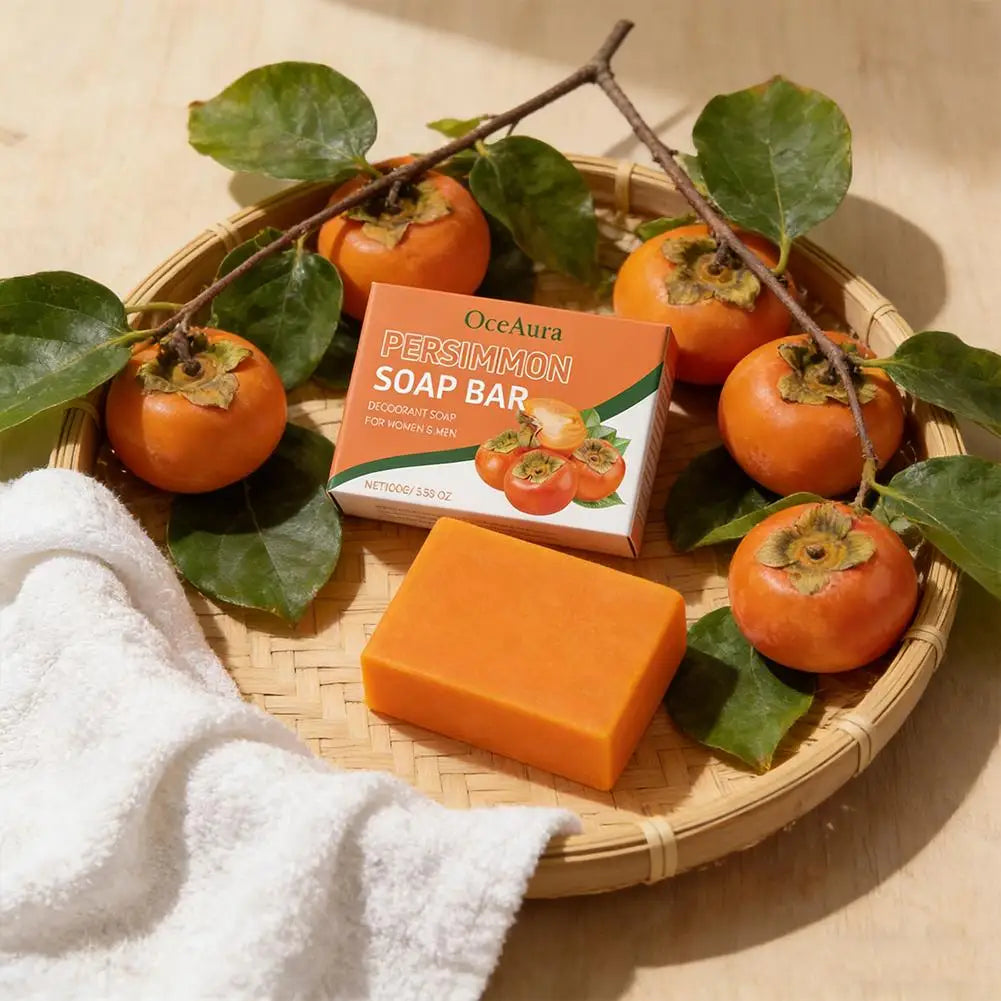 1/2/3cps Gentle Body Soap Bar for Long-Lasting Freshness Daily Cleansing Natural Persimmon Soap for Effective Odor Control Skin Peaceful Pleasures Health and Wellness