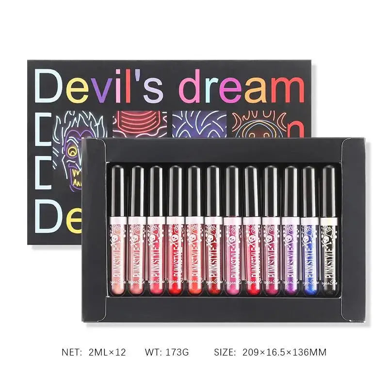 Dragon Ranee Glitter Lip Gloss Set – 12 Shades, Waterproof