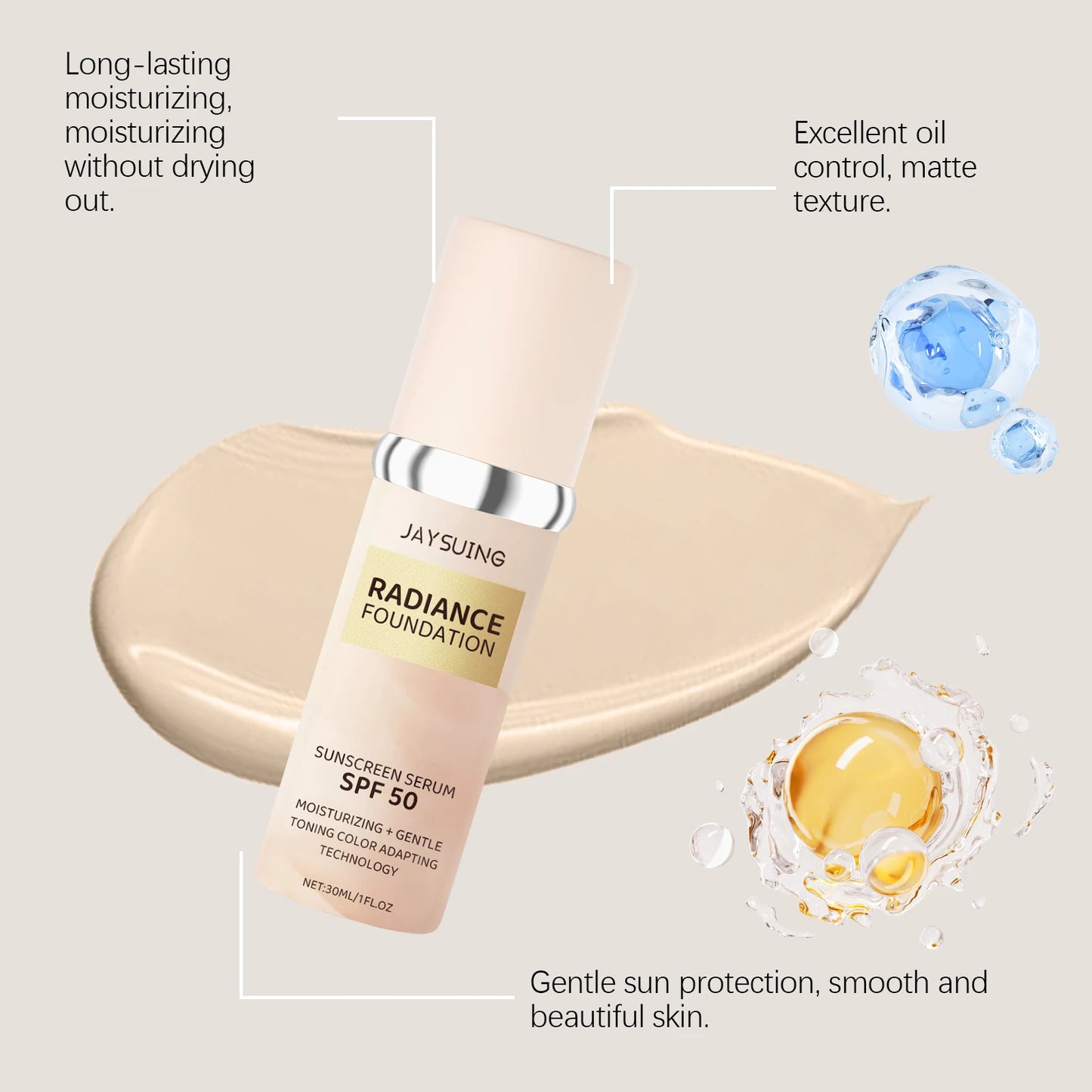 Jaysuing Concealer Liquid Foundation – Cover Acne & Brighten