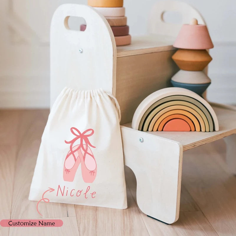 Personalized Ballet Birthday Drawstring Bag | Custom Girls Gift