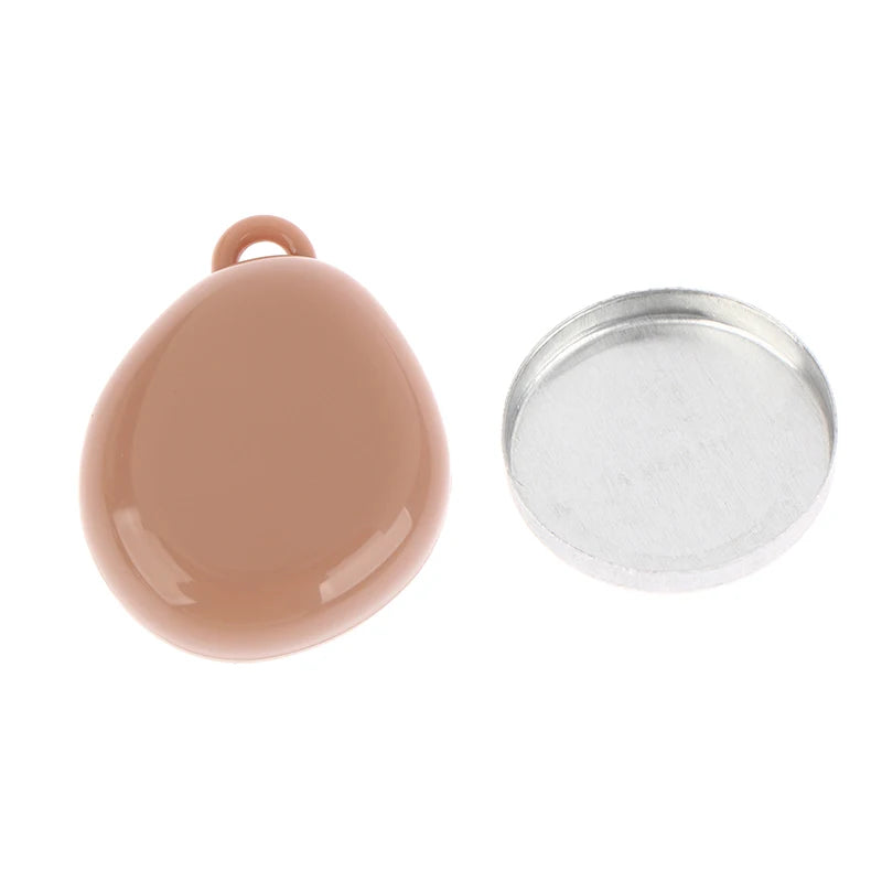 Colorful Keychain Empty Makeup Compact Diy Refill Case With Aluminum Tray Portable Cosmetic Storage Small Blush Container Peaceful Pleasures Health and Wellness Brown