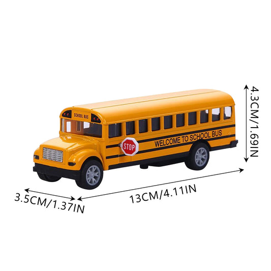 School Bus Model Children Car Model Simulation Off-road Vehicle Pull Back Car Decoration Ornaments Collection Toys For Children Peaceful Pleasures Health and Wellness