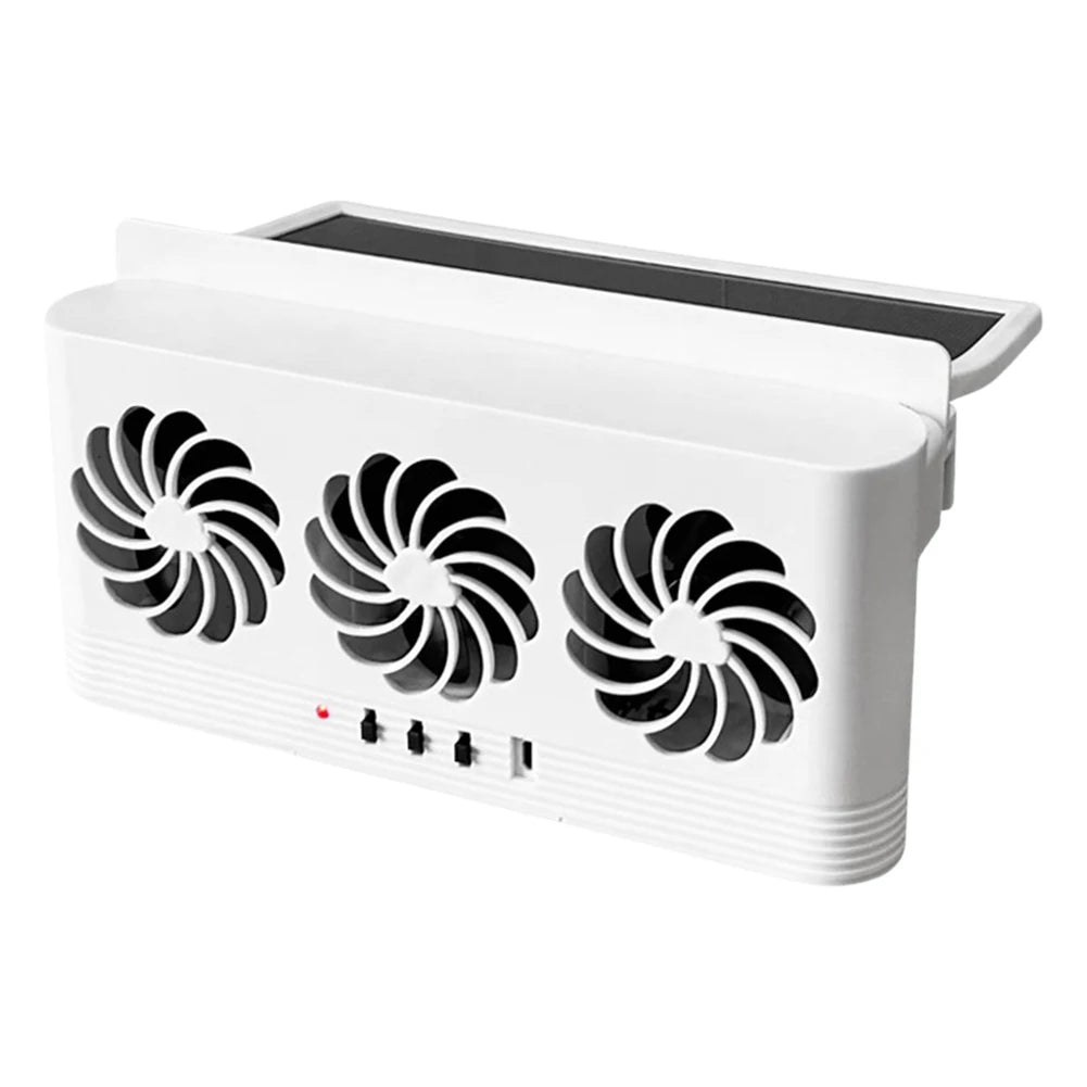 Solar Car Exhaust Fan – Triple Vent Auto Ventilator Peaceful Pleasures Health and Wellness White spain