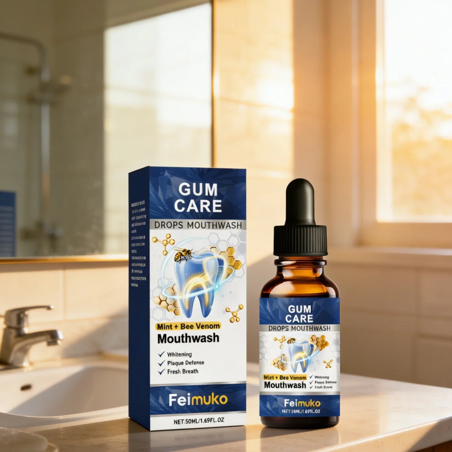 Feimuko Bee Venom Mouthwash – Gum Care & Whitening 50ml