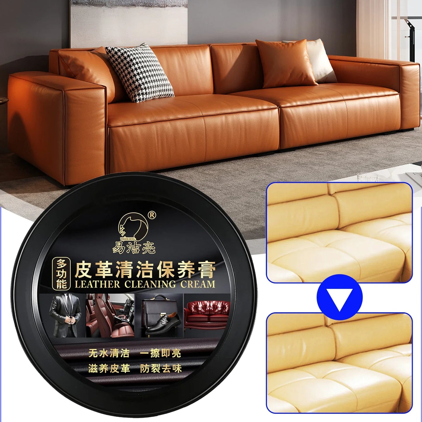 Multipurpose Leather Cleaner & Repair Cream | 160g Paste