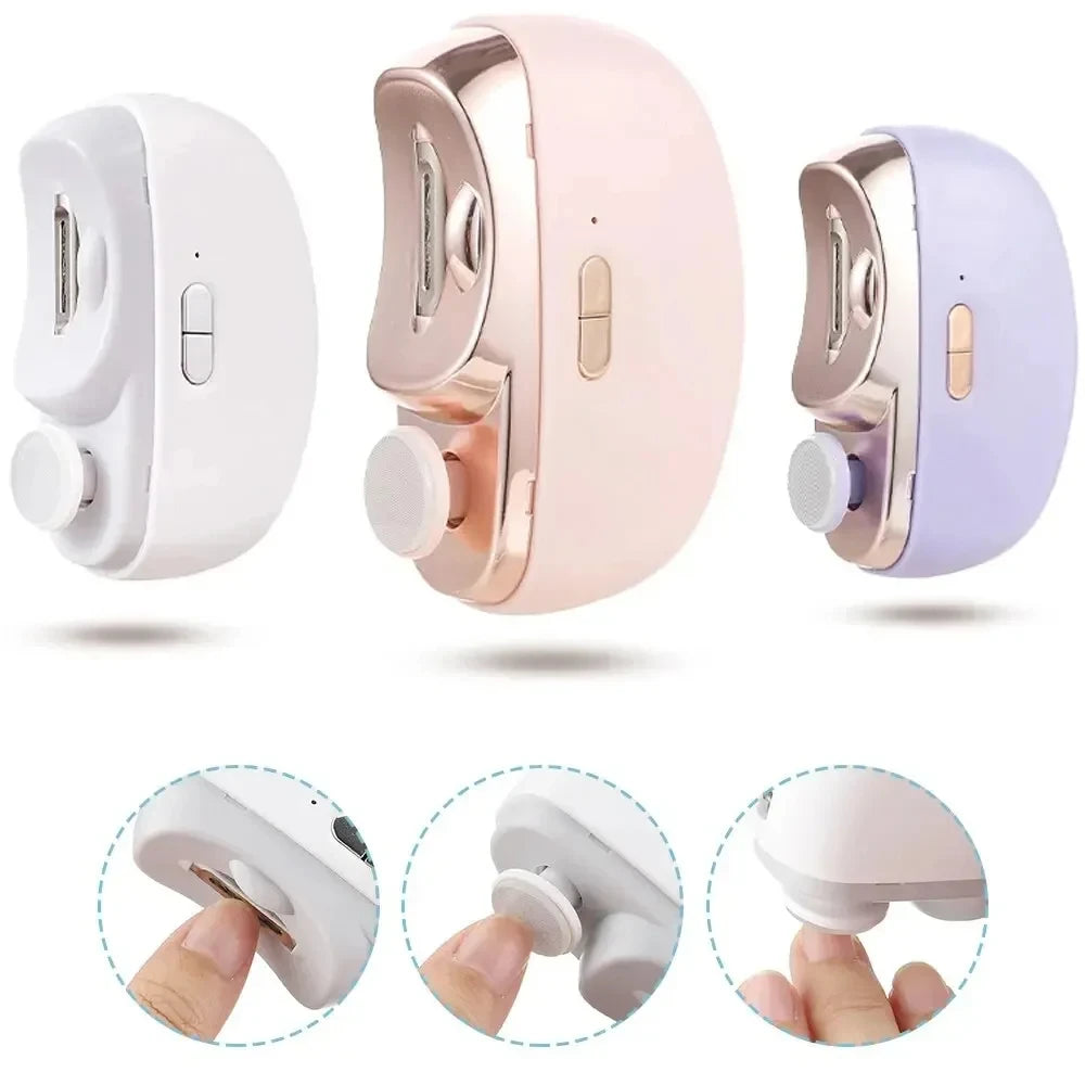 2 In 1 Electric Nail Clippers Anti‑Splash Manicure Trimmer For Baby Finger Toe Pedicure Thick Nails Cutter Tools Peaceful Pleasures Health and Wellness