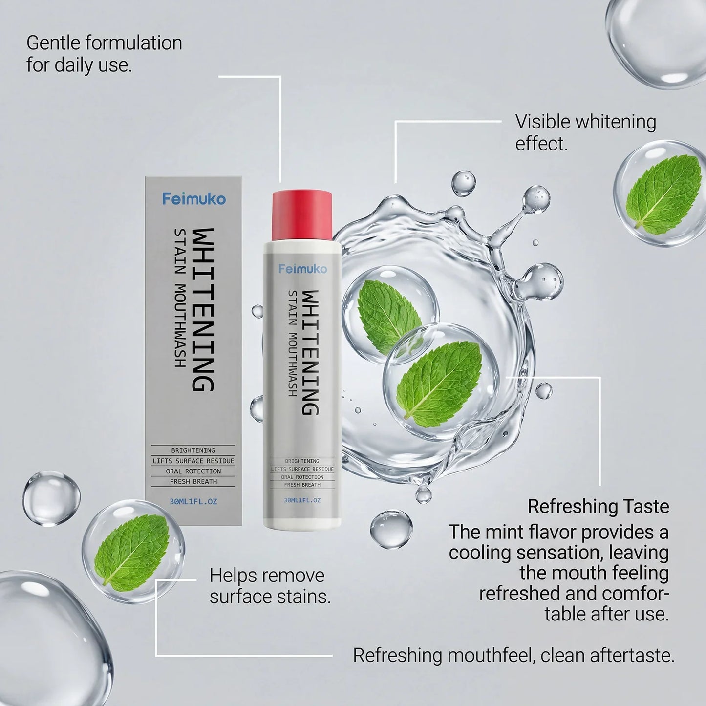 Refreshing Mouthwash – Natural Stain Removal & Fresh Breath 30ml