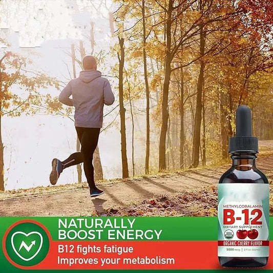 Vitamin B12 5000mcg Sublingual Drops – Cherry, Vegan 60ml B12 Sublingual Drops Peaceful Pleasures Health and Wellness