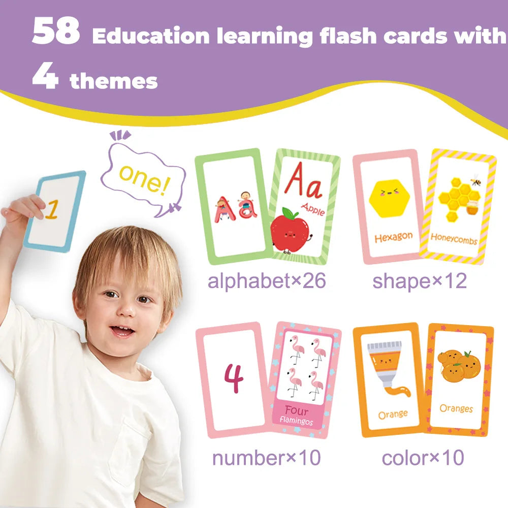 Bview Art Montessori Flash Cards Toddlers Alphabet Numbers Colors