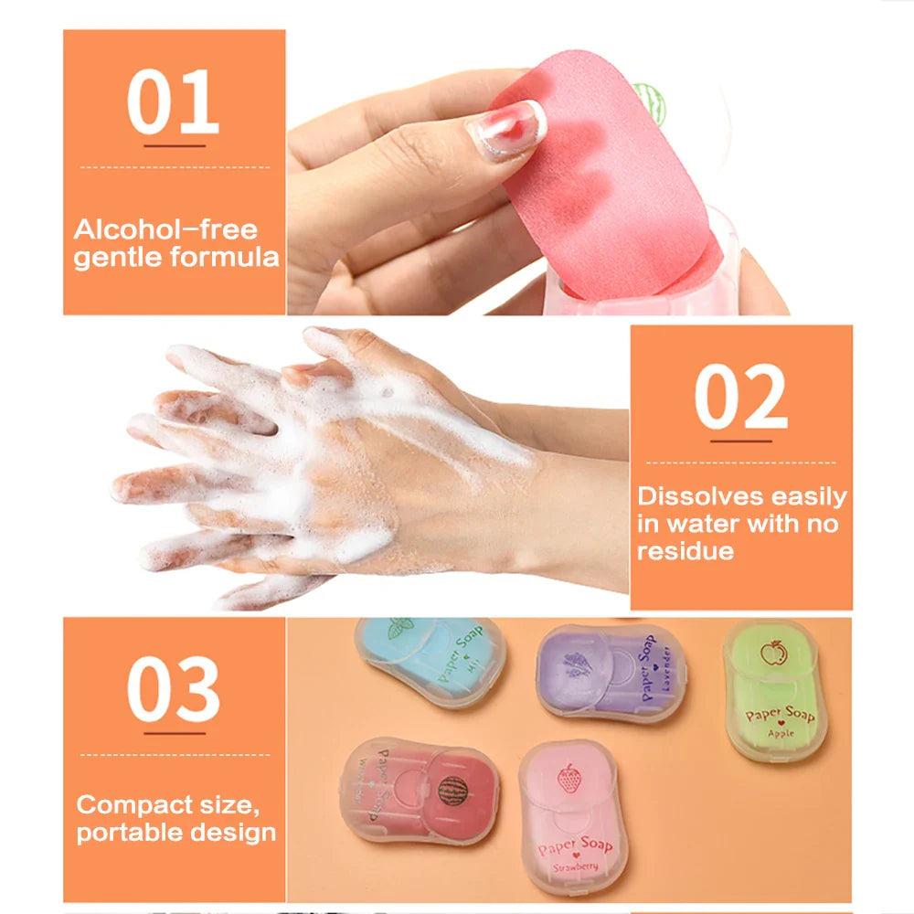 Portable Hand Soap Sheets for Travel – 50 Dissolving Sheets