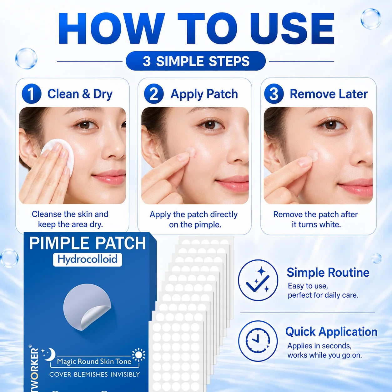 Hydrocolloid Pimple Patches – Invisible Acne Spot Stickers 200/800