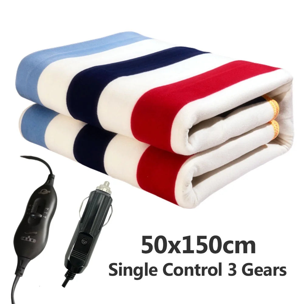 12V Cars Electric Blanket Heating Level Heated Travel Blanket for Car Outdoor Traveling Camping Pad 70x180cm/120x150cm/50x150cm Peaceful Pleasures Health and Wellness 50x150 A