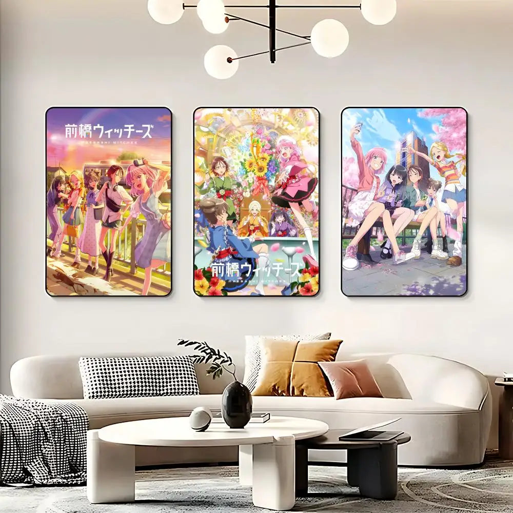 Anime Maebashi Witches HD Poster – Self-Adhesive Wall Art Anime Wall Poster Peaceful Pleasures Health and Wellness