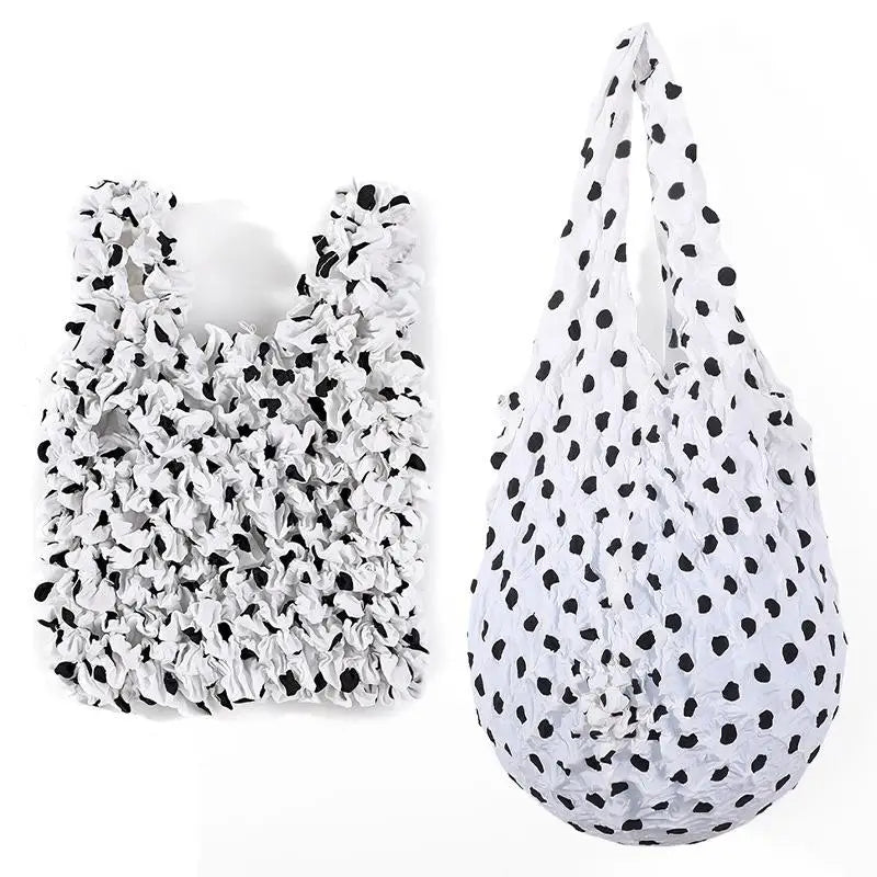 Pleated Foldable Shopping Bag – Large Capacity Stretch Tote