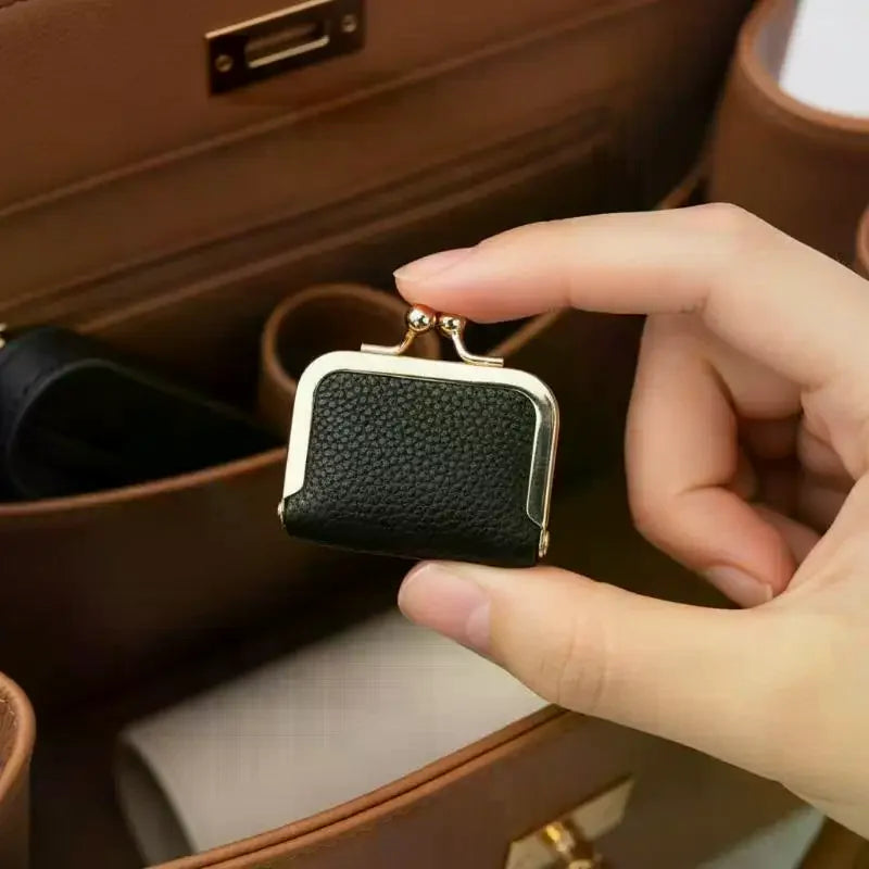 Mini Leather Lock Coin Purse | Jewelry & Earring Pouch Bag