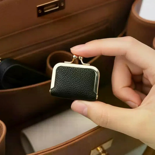 Mini Leather Lock Coin Purse | Jewelry & Earring Pouch Bag Mini Coin Purse Peaceful Pleasures Health and Wellness