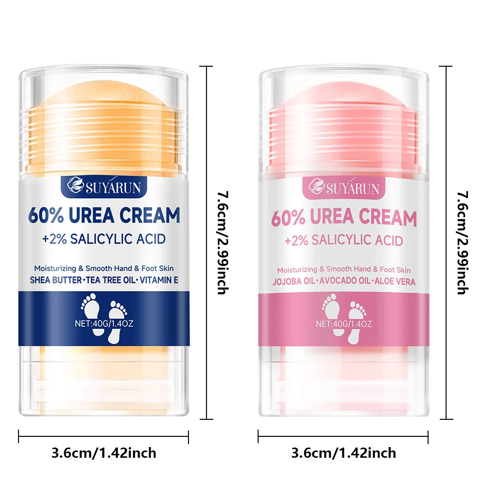 SUYARUN 60% Urea Foot Cream Stick - Moisturizing & Exfoliating, Cracked Heel Repair, Deep Hydration for Dry Feet, Long protect. Peaceful Pleasures Health and Wellness