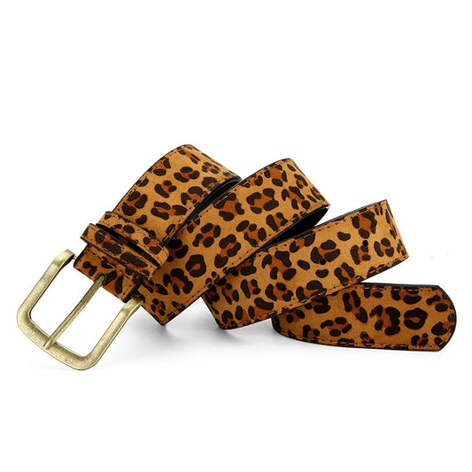 Boho Leopard Print PU Belt – Women's Slim Fit Dress Belt Women's Fashion Belt Peaceful Pleasures Health and Wellness