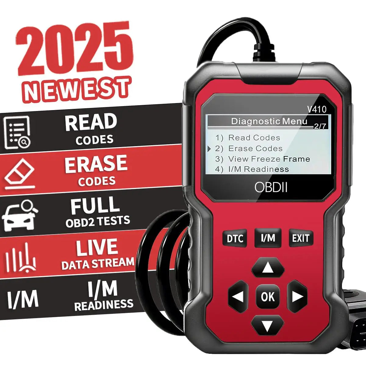 Universal OBD2 Scanner – Engine Fault Code Reader (1996+) Peaceful Pleasures Health and Wellness Red
