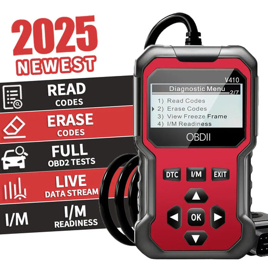Universal OBD II Scanner, Car Engine Fault Code Reader, CAN Diagnostic Gadget for 1996-Onward OBD2 Protocol Vehicles, Read and C Peaceful Pleasures Health and Wellness Red