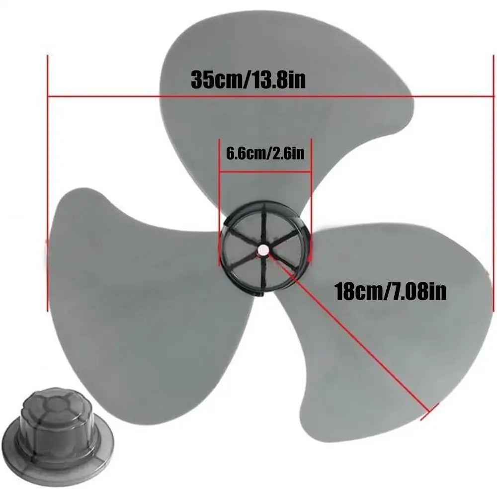 3-Blade Fan Propeller Replacement, Powerful Cooling Floor Standing Fan Blades for Pedestal Fan, Home Outdoor RV Room Use Peaceful Pleasures Health and Wellness Gray