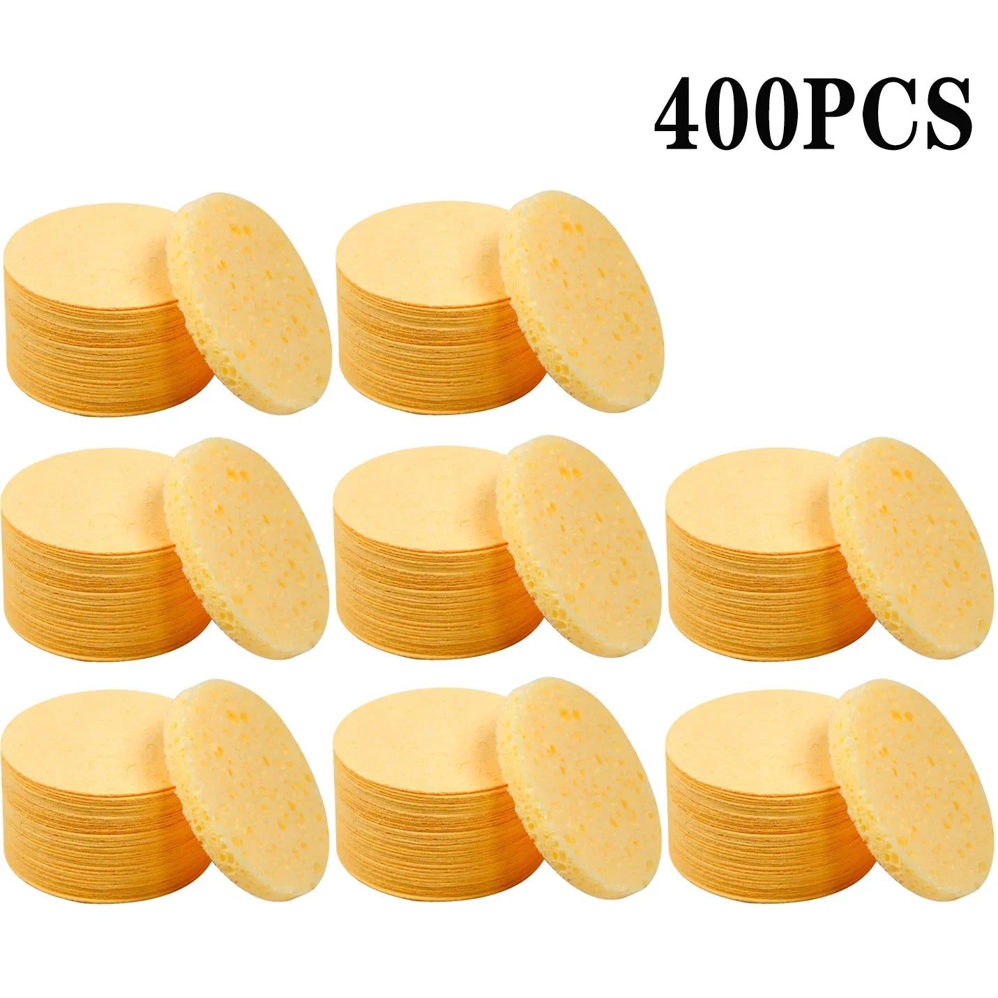 Compressed Wood Pulp Face Cleansing Sponge Puffs | 50–1000 PCS