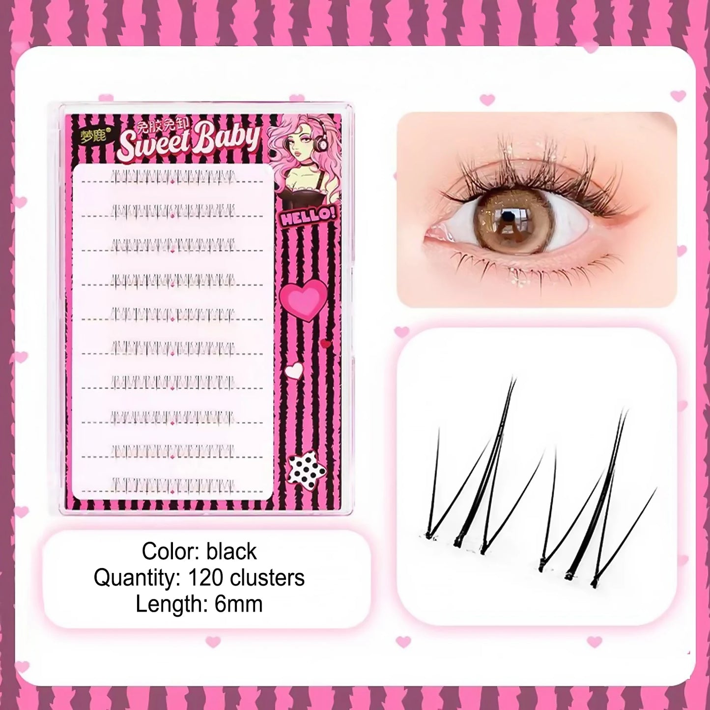 Self-Adhesive Cluster Lashes – No Glue Korean DIY Lash Clusters