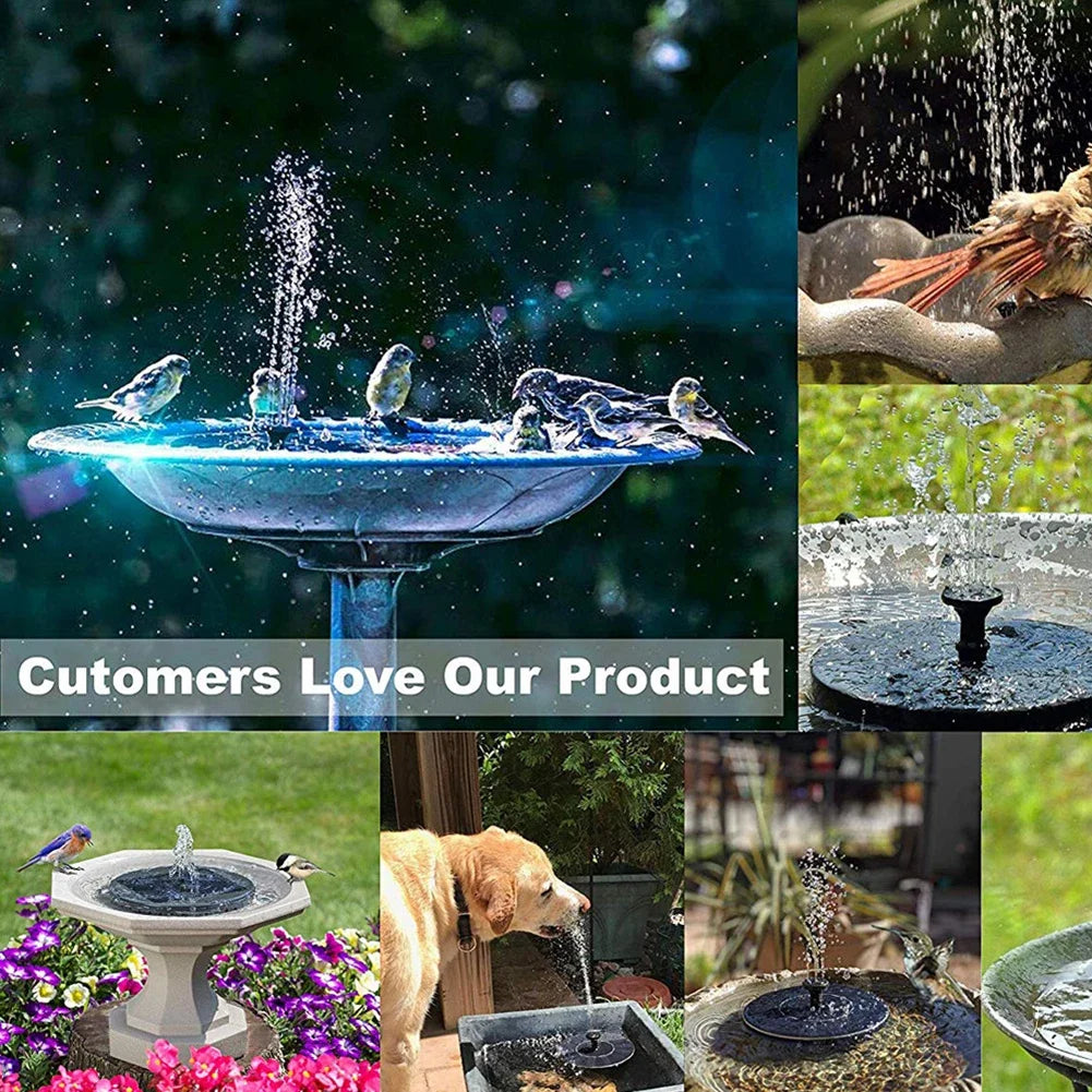 Outdoor Floating Solar Fountain Pump with 6 Spray Heads Garden & Outdoor Decor Peaceful Pleasures Health and Wellness