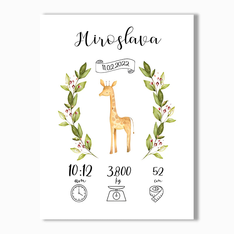 Personalized Baby Name Canvas Wall Art | Nursery Decor Gift