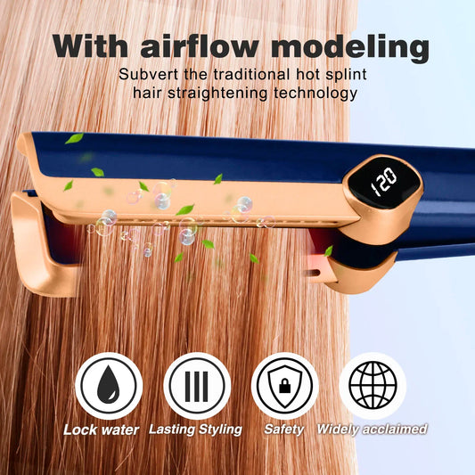 Multi Styler 2in1 LCD Display Hair DryerWet and Dry Hair Straightener Ion Portable Air Styling Hair Straighten Peaceful Pleasures Health and Wellness