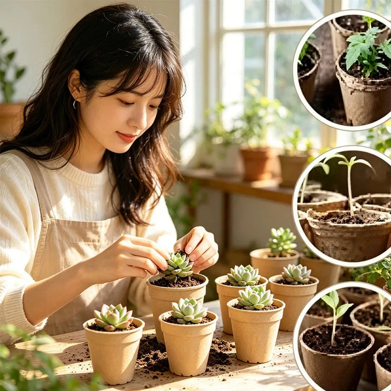 Biodegradable Peat Pots Seed Starter Cups with Drainage – 20/40pk