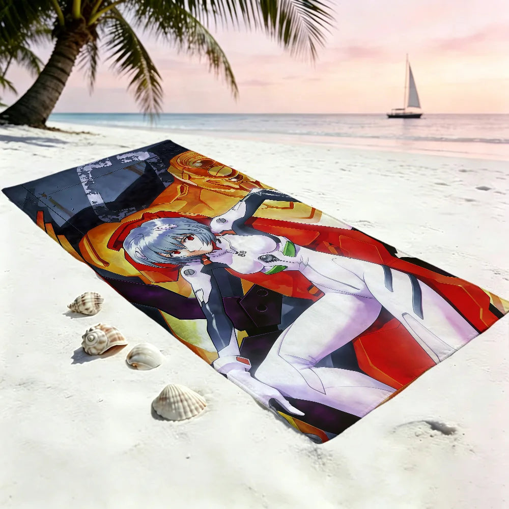 Rei EVA Anime Quick-Dry Beach Towel | Soft Microfiber Pool Towel Anime Beach Towel Peaceful Pleasures Health and Wellness
