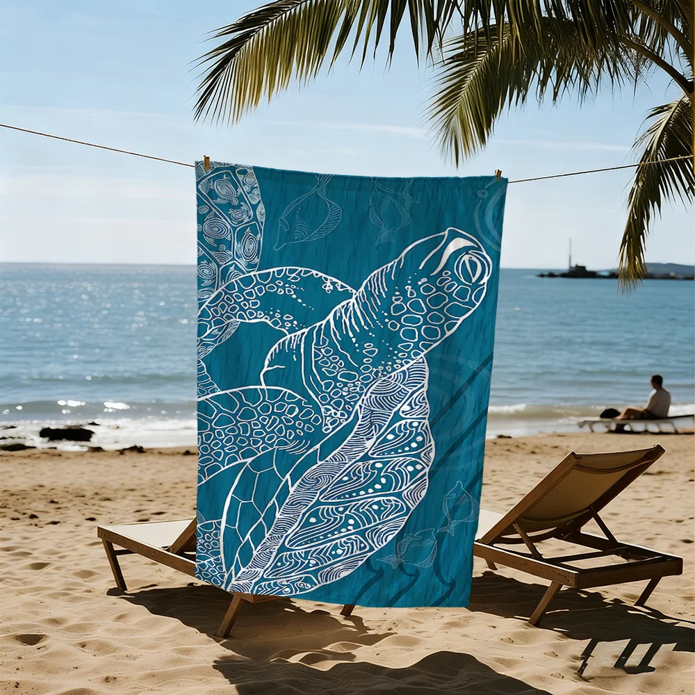 Sea Turtle Quick-Dry Beach Towel | Soft Pool & Travel Towel Quick-Dry Beach Towel Peaceful Pleasures Health and Wellness