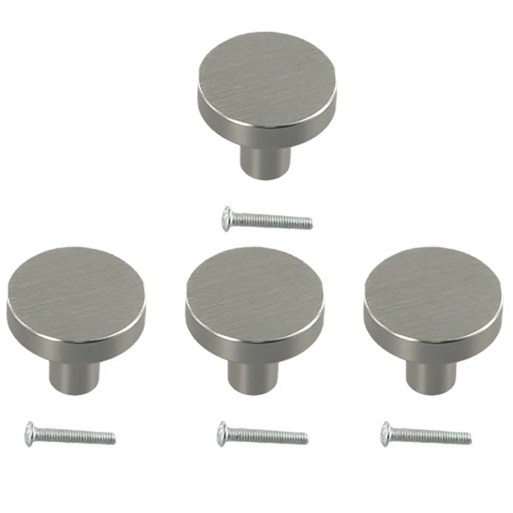 Round Cabinet Knobs | Space Aluminum Single Hole Handles 4/10 Pack