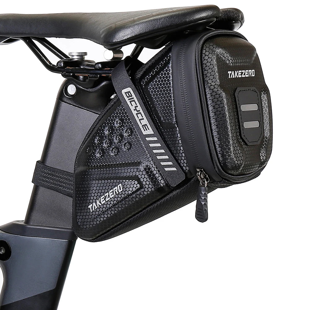 1L Reflective Bike Saddle Bag – EVA Hardshell Seat Pouch