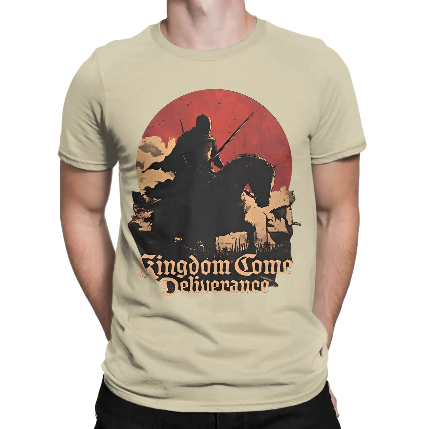 Kingdoms T Shirts for Men Pure Cotton Funny T-Shirts Round Collar Come Deliverances Tee Shirt Short Sleeve Clothing Classic Peaceful Pleasures Health and Wellness Khaki S