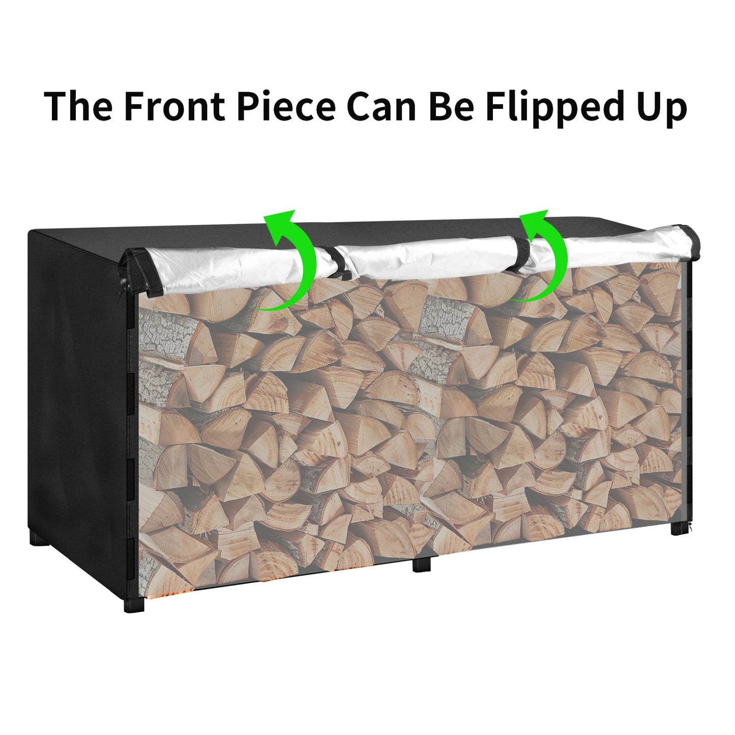 Log Rack Cover Outdoor Waterproof Wind/Snow proof Firewood Covers Log Storage Covering for Patio Garden Backyard Oxford Fabric Peaceful Pleasures Health and Wellness