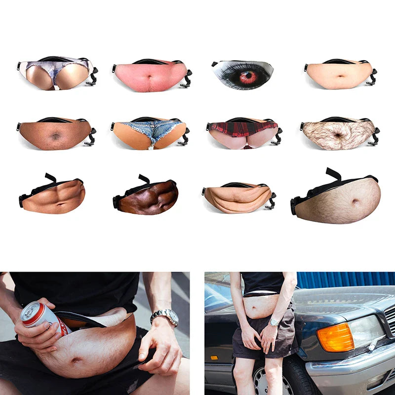 Dad Bod Beer Belly Fanny Pack – Funny Novelty Waist Bag
