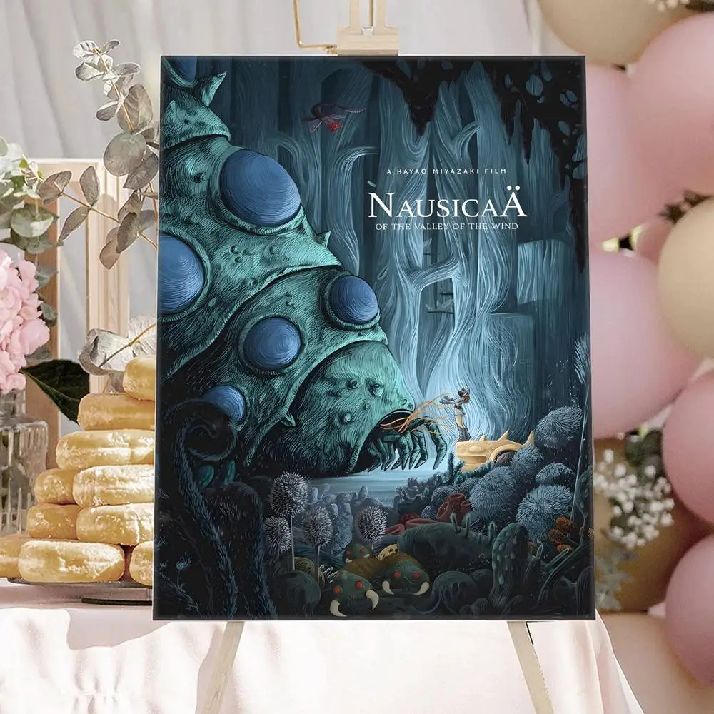 Nausicaä Valley of the Wind Anime Canvas Poster | Wall Art Anime Canvas Poster Peaceful Pleasures Health and Wellness Black9 50x70cm Unframed